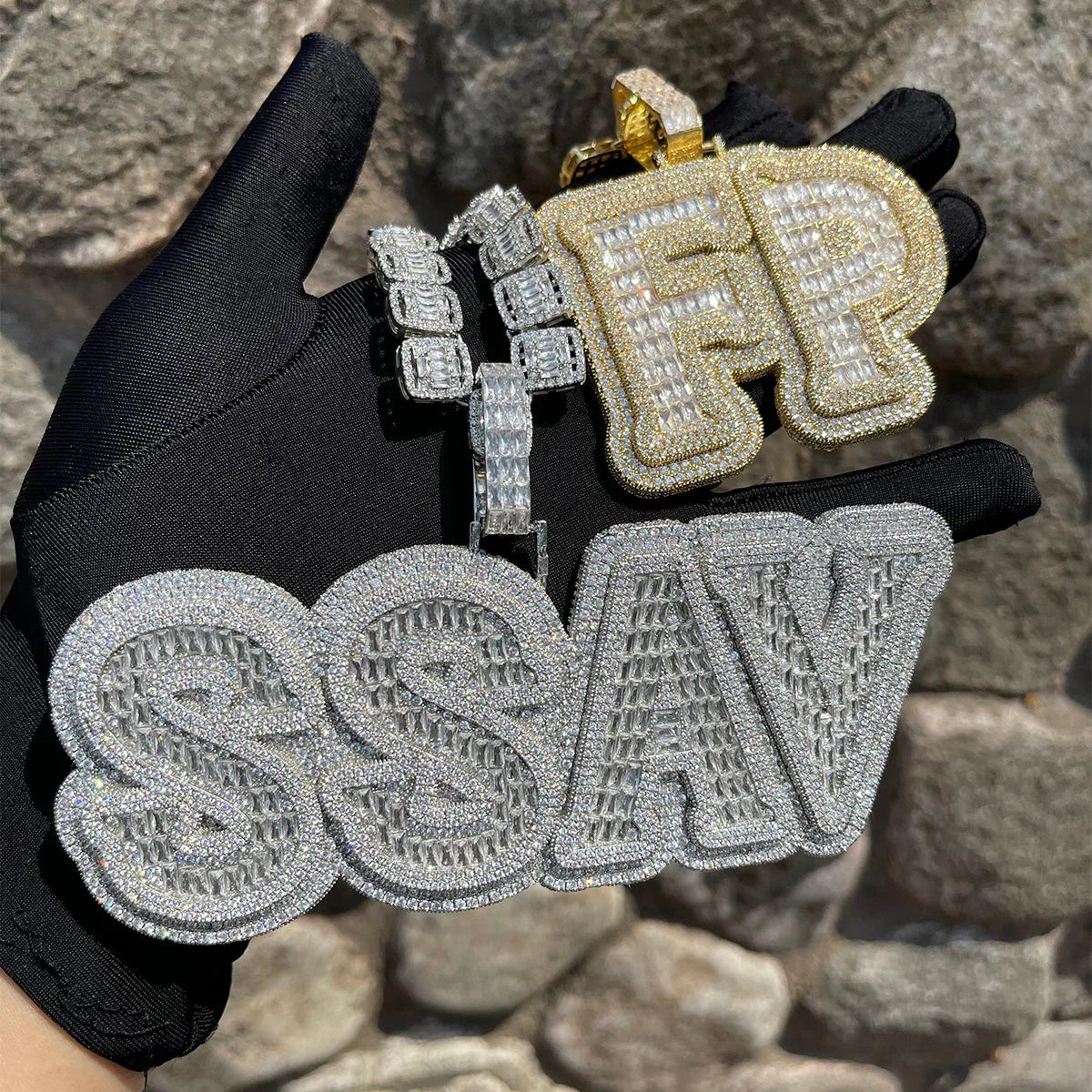 Overflow Stones Loaded with Iced Out Personalized Custom Name Necklace Pendant – Luxury Hip Hop Jewelry for Men & Women - CaratixJewelry